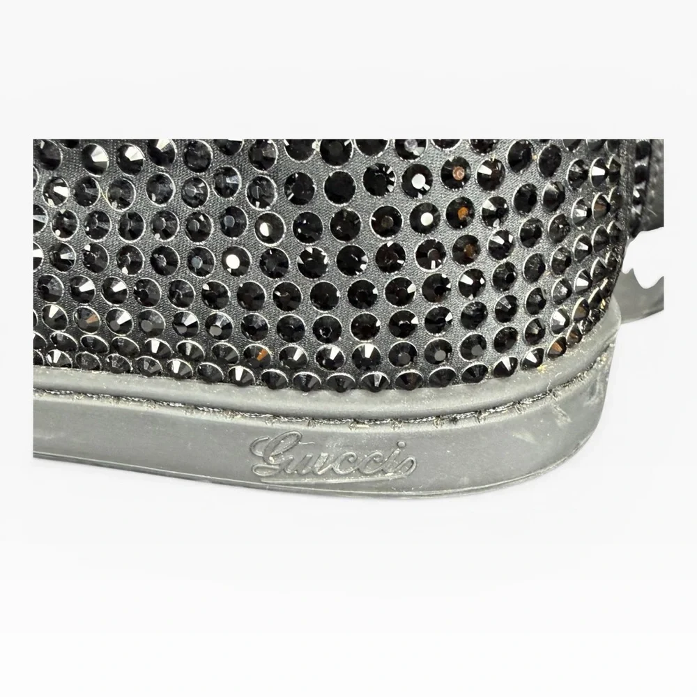 Gucci Black Studded Sneakers Size 37.5 - Picture 5 of 10